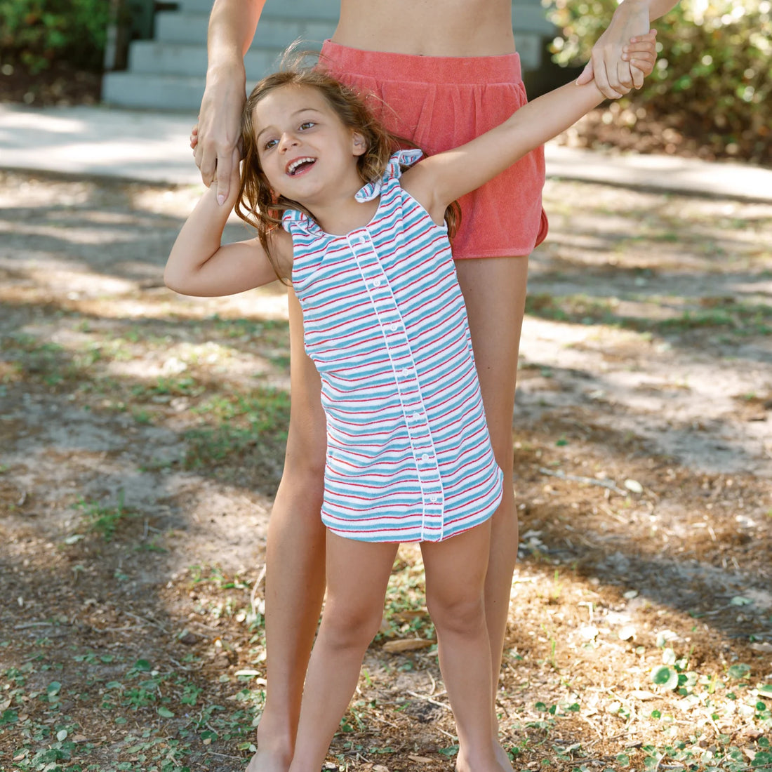 stripe terry dress