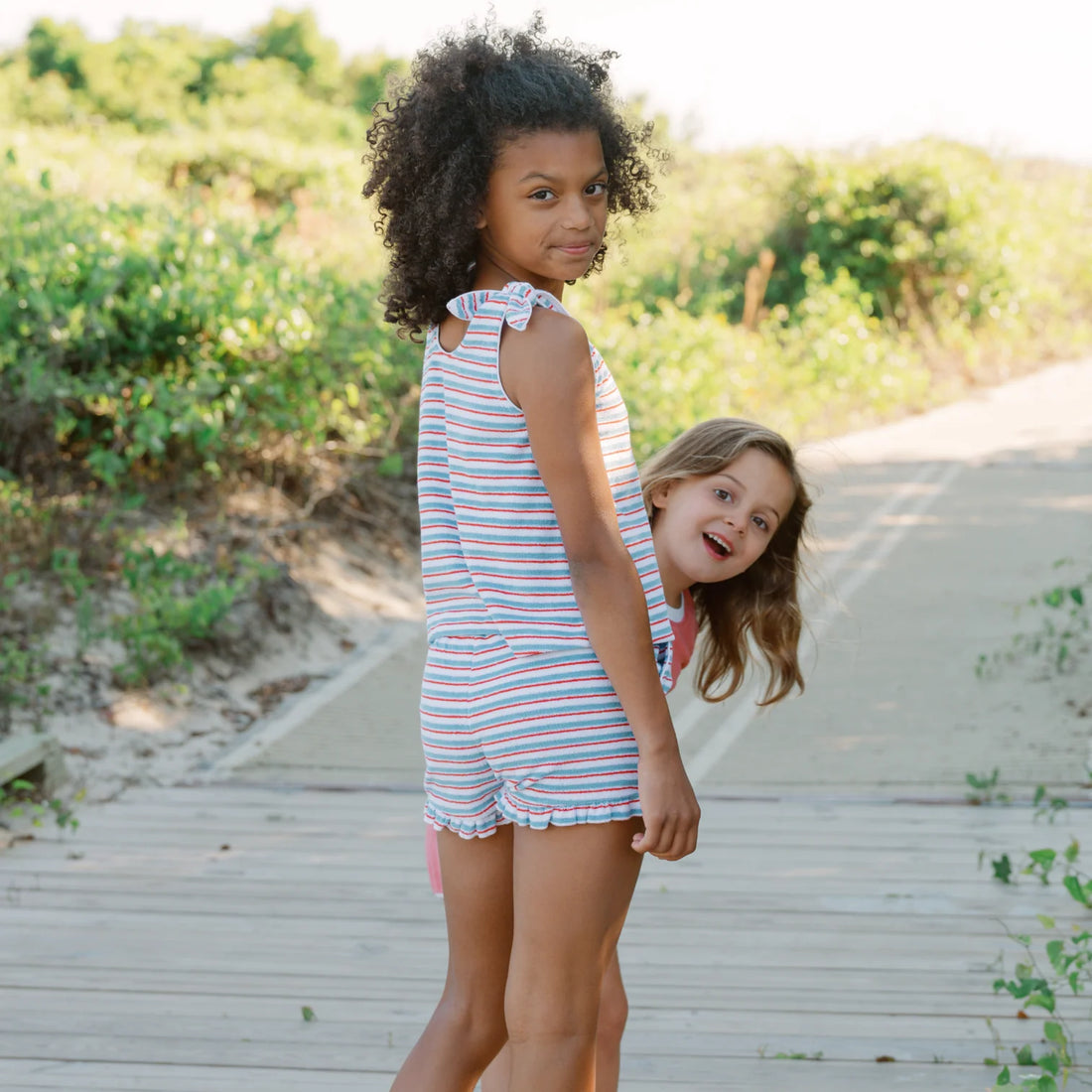 bb stripe terry short set