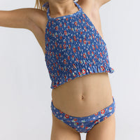 smocked halter bikini