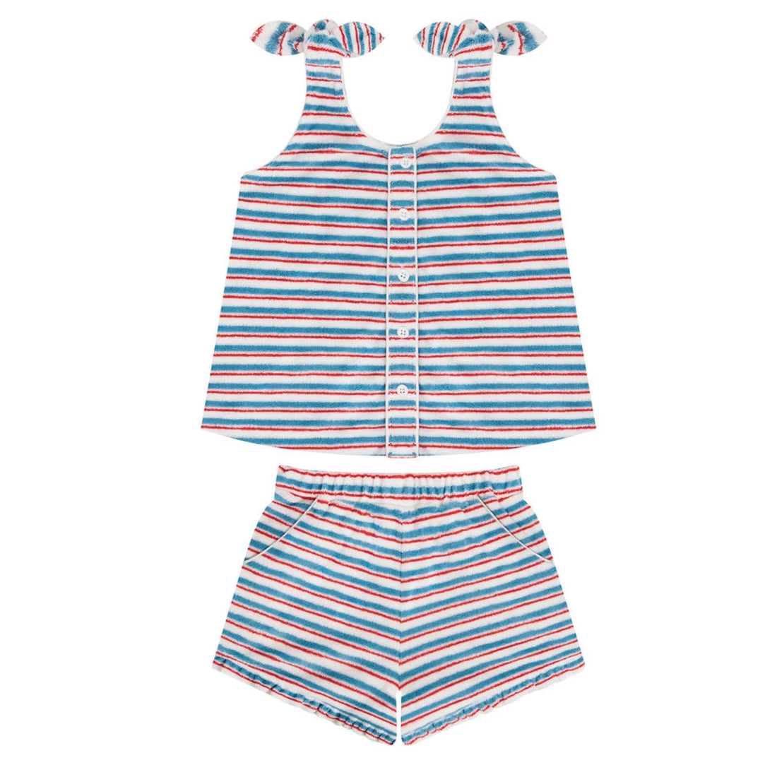 bb stripe terry short set