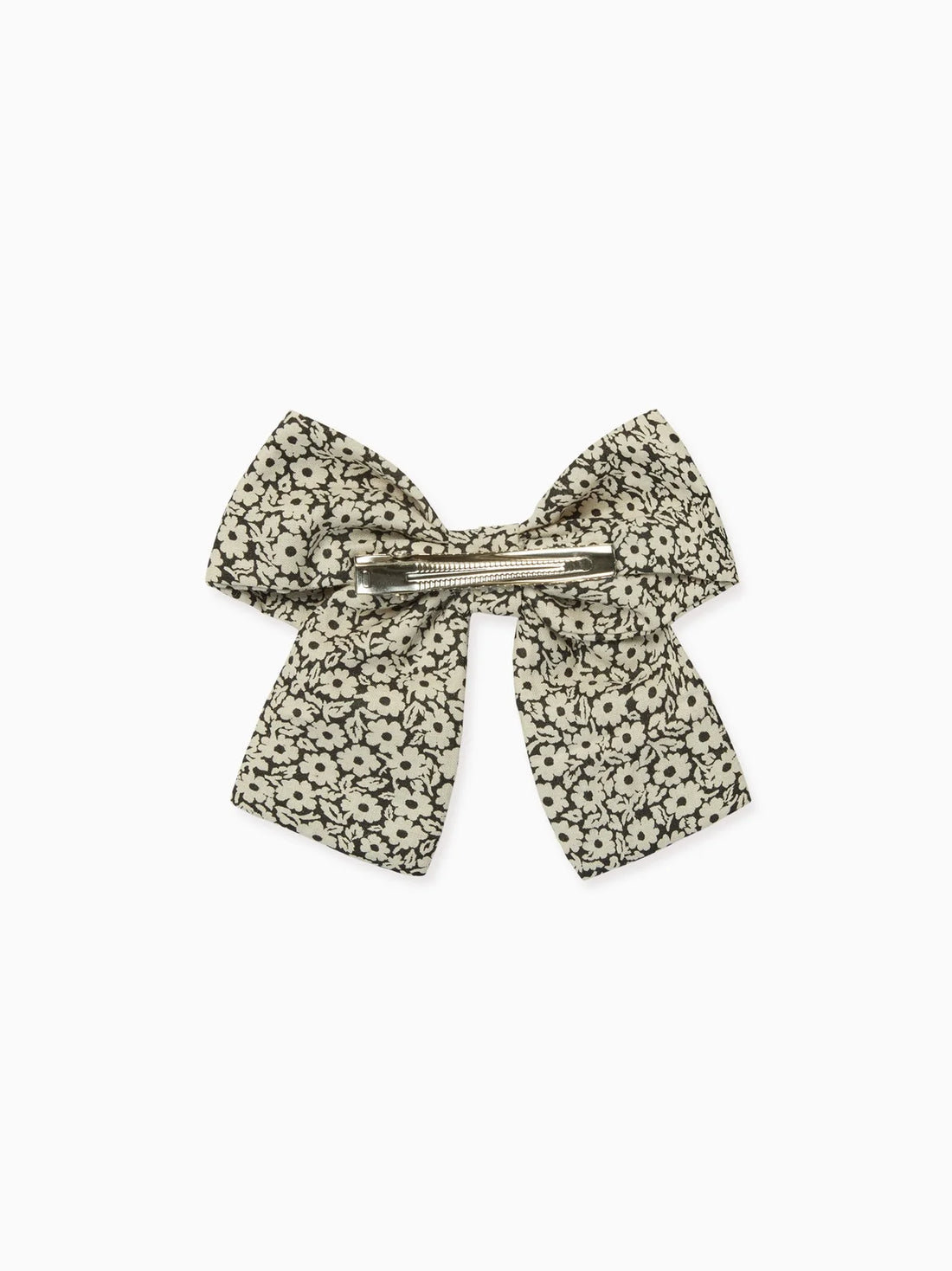 large bow clip black floral