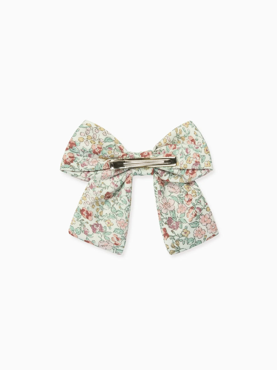 ribbon bow clip blue floral