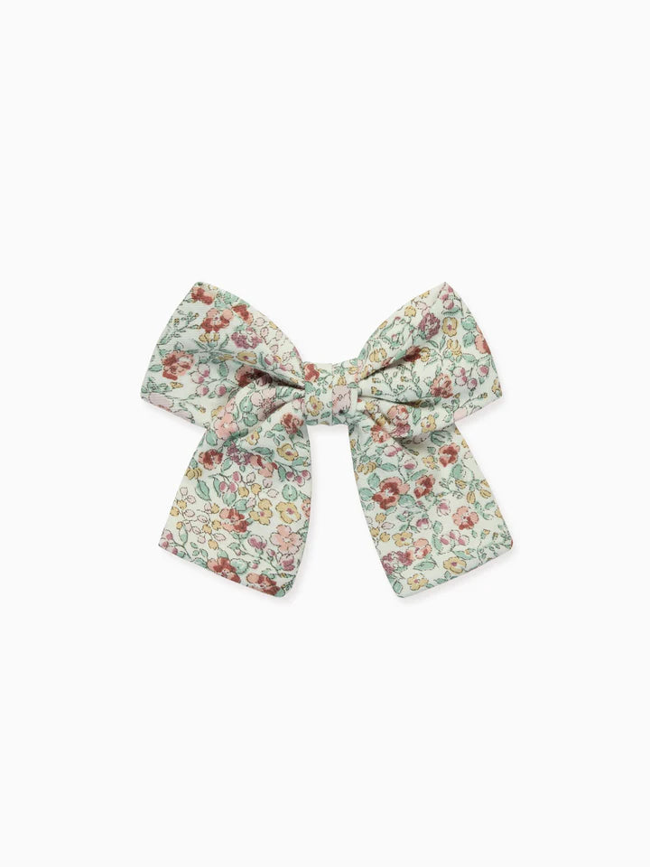 ribbon bow clip blue floral