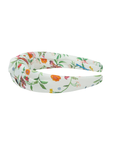 knot headband ivory bird floral