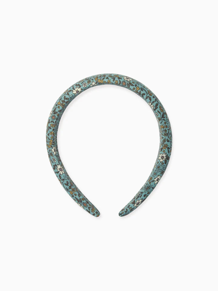 wide headband blue floral