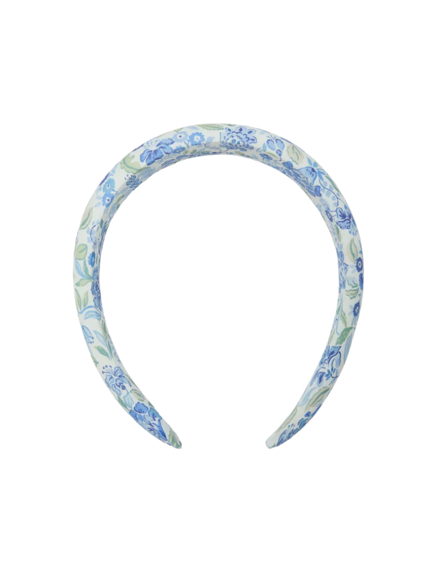 wide headband blue floral