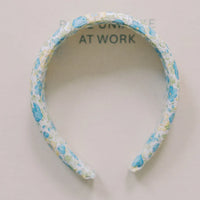 wide headband green floral