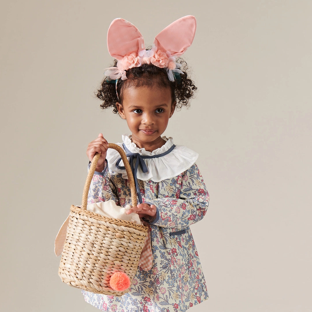 bunny woven straw bag
