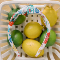 top knot headband ivory rose