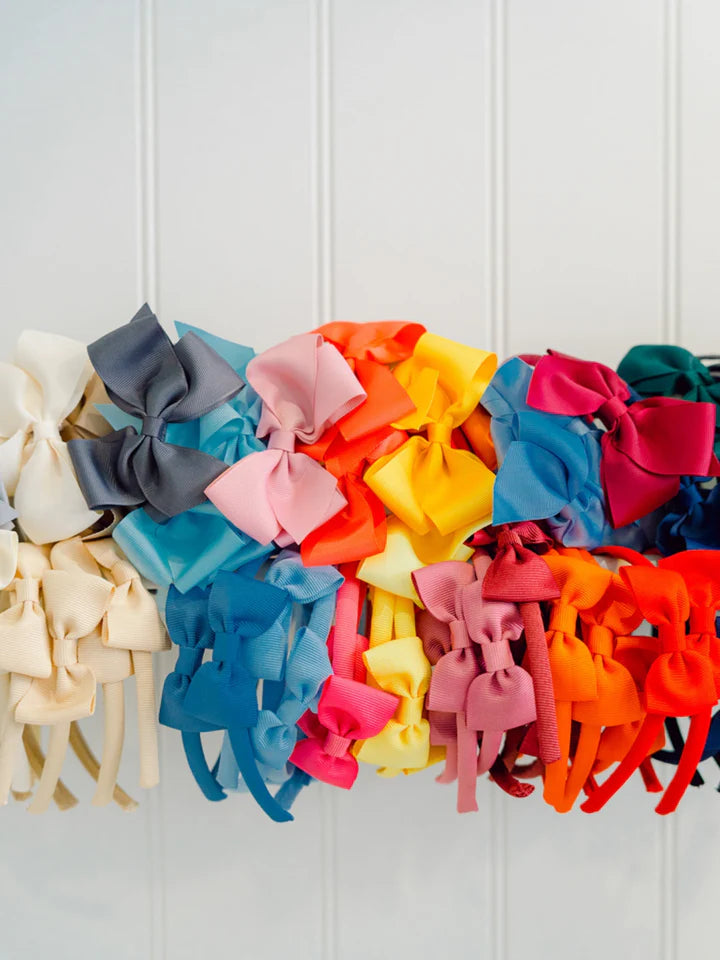 big bow headband dusty pink