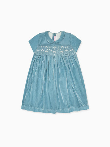marcita velvet smocked dress
