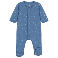 front snap paw print footie