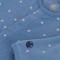 front snap paw print footie