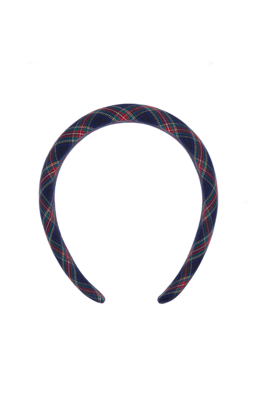 wide headband navy tartan