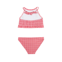 smocked halter bikini