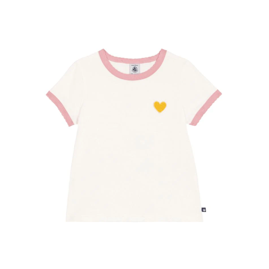 ss pink trim heart tee