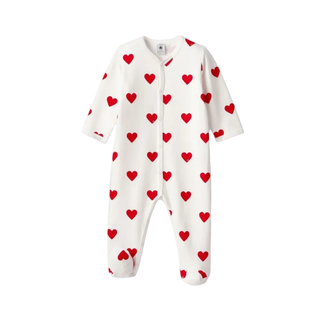 front snap heart footie