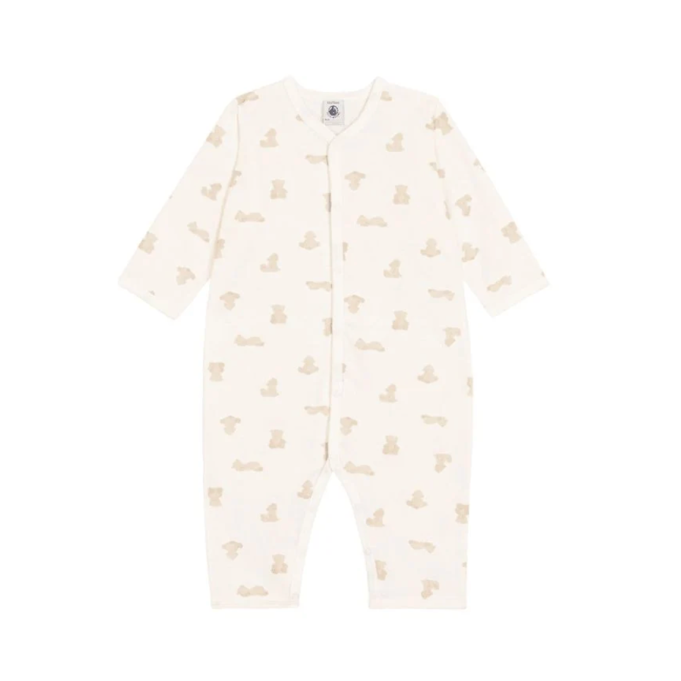 teddy print footie
