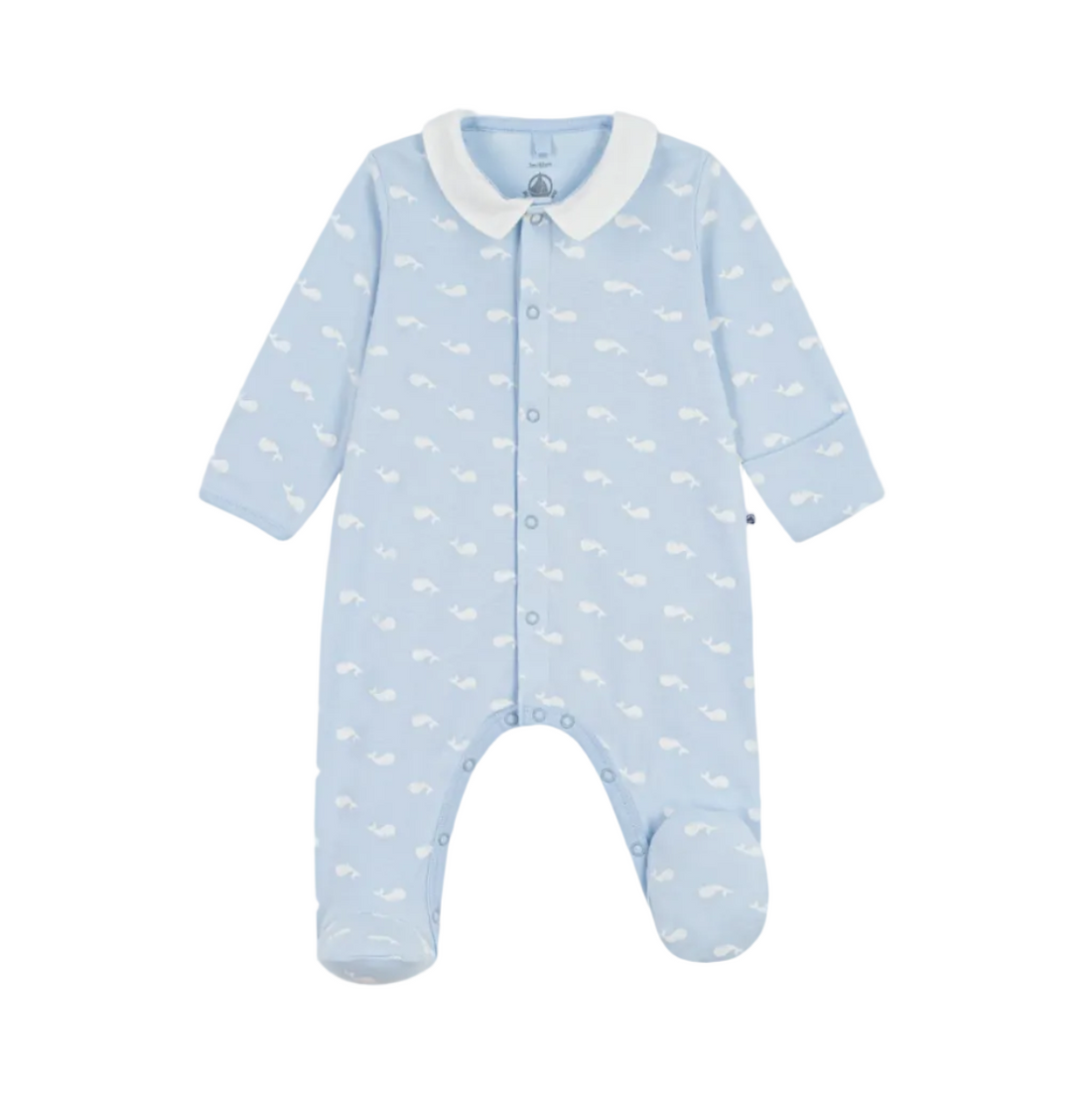 velour whale collar footie