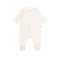 velour floral collar footie