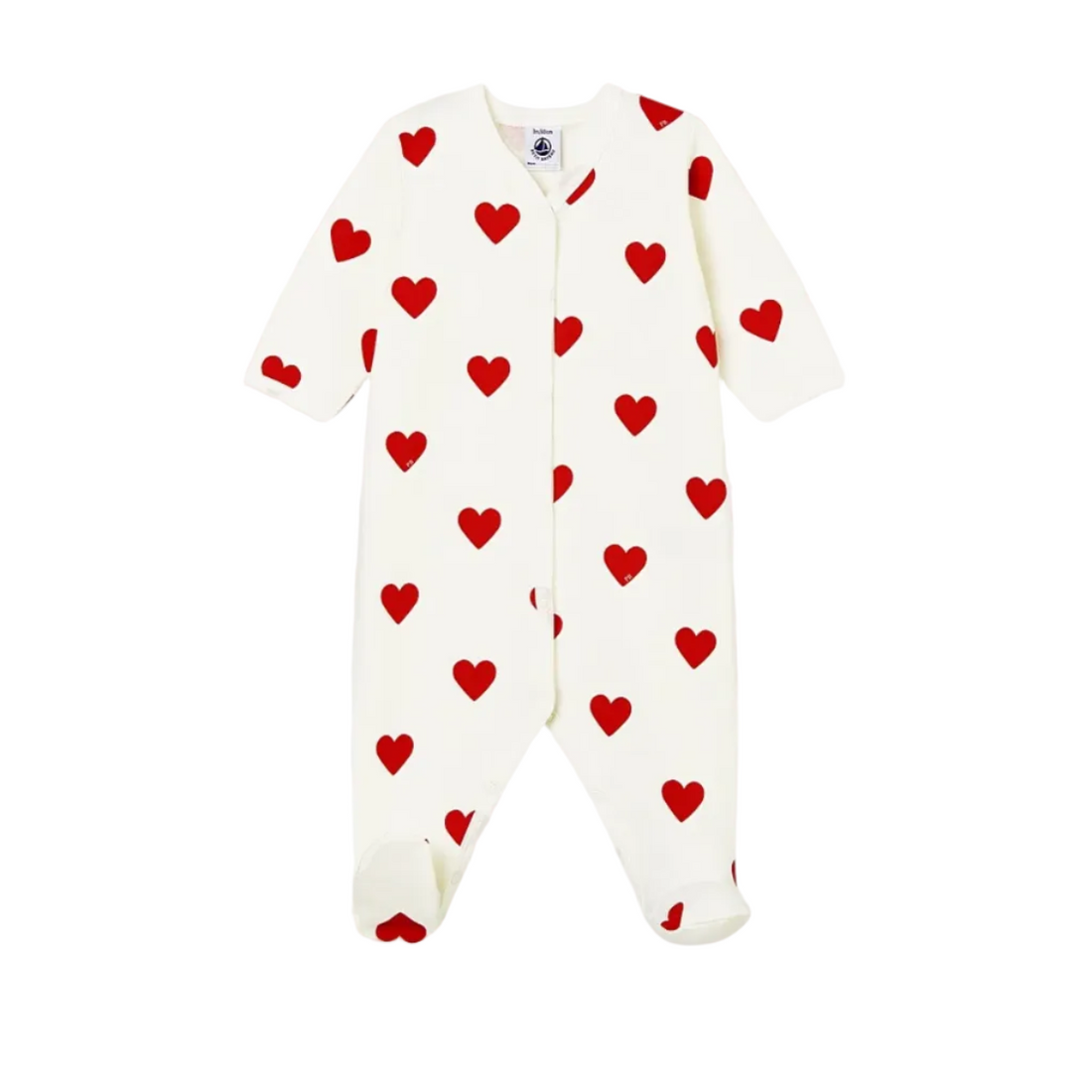 cross heart print footie