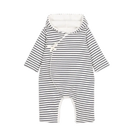 stripe hooded coverall