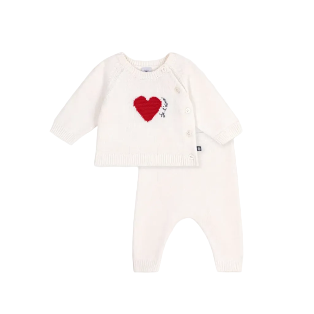 heart cardigan set