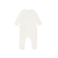 bb velour floral footie