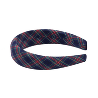 wide headband navy tartan