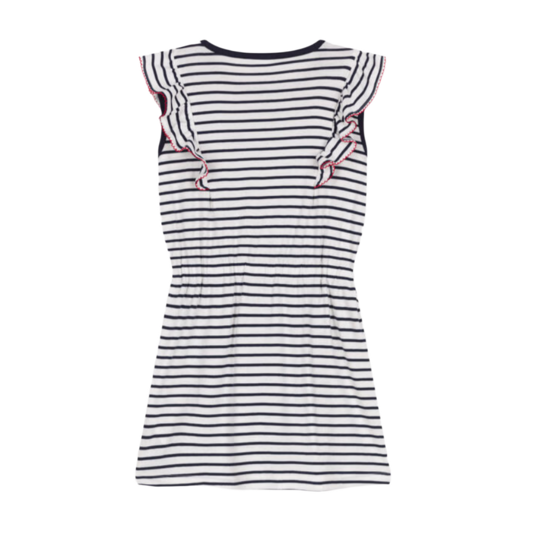 ss stripe ruffle dress