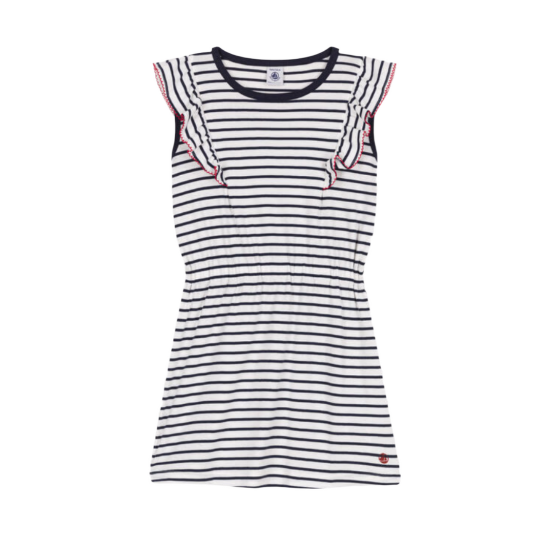 ss stripe ruffle dress