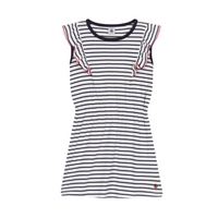 ss stripe ruffle dress