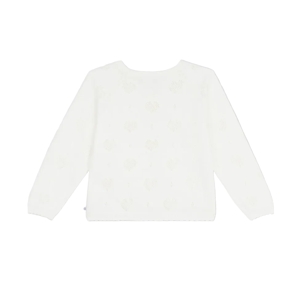 pointelle heart cardigan