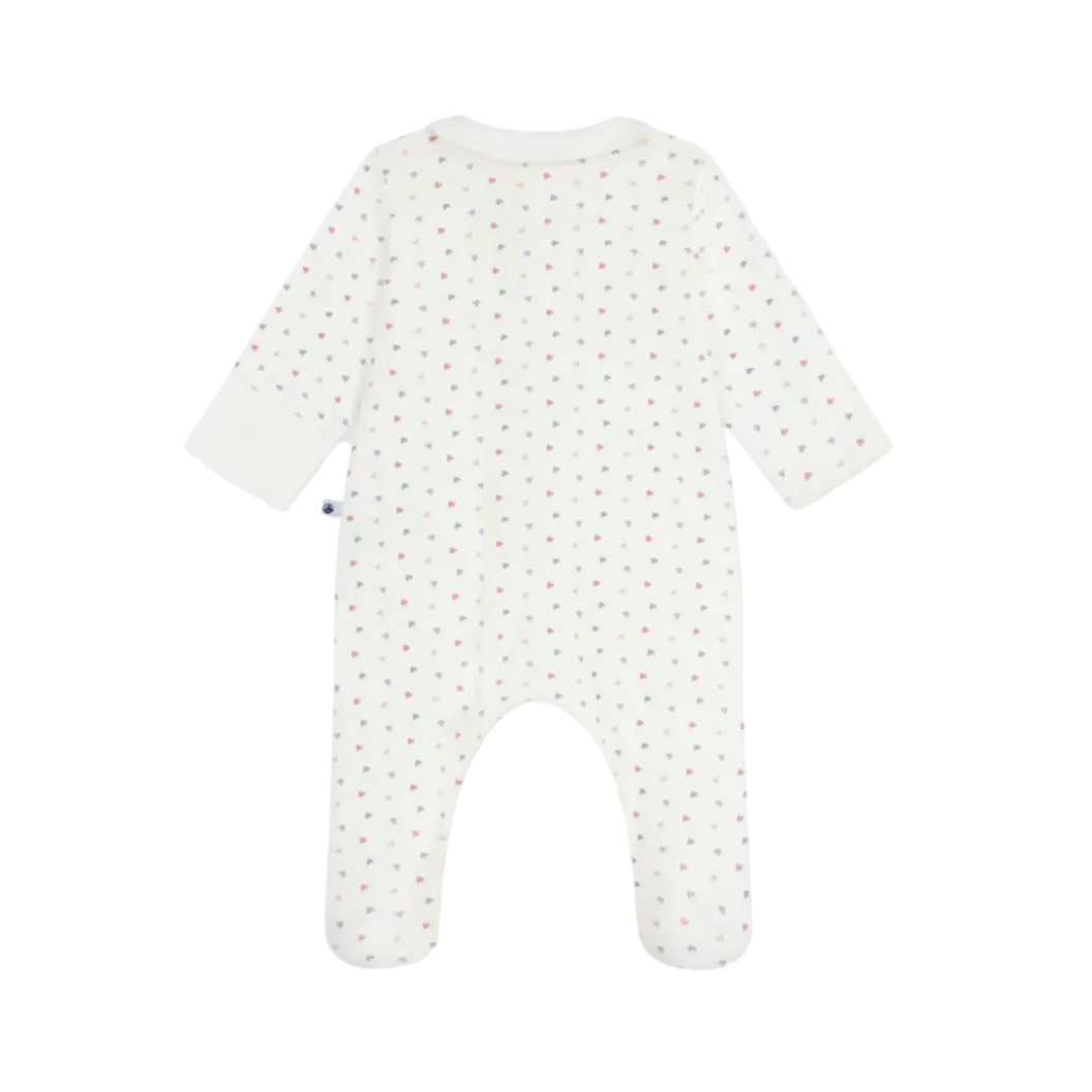 multi heart collar footie
