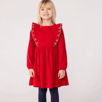 corduroy ruffle dress