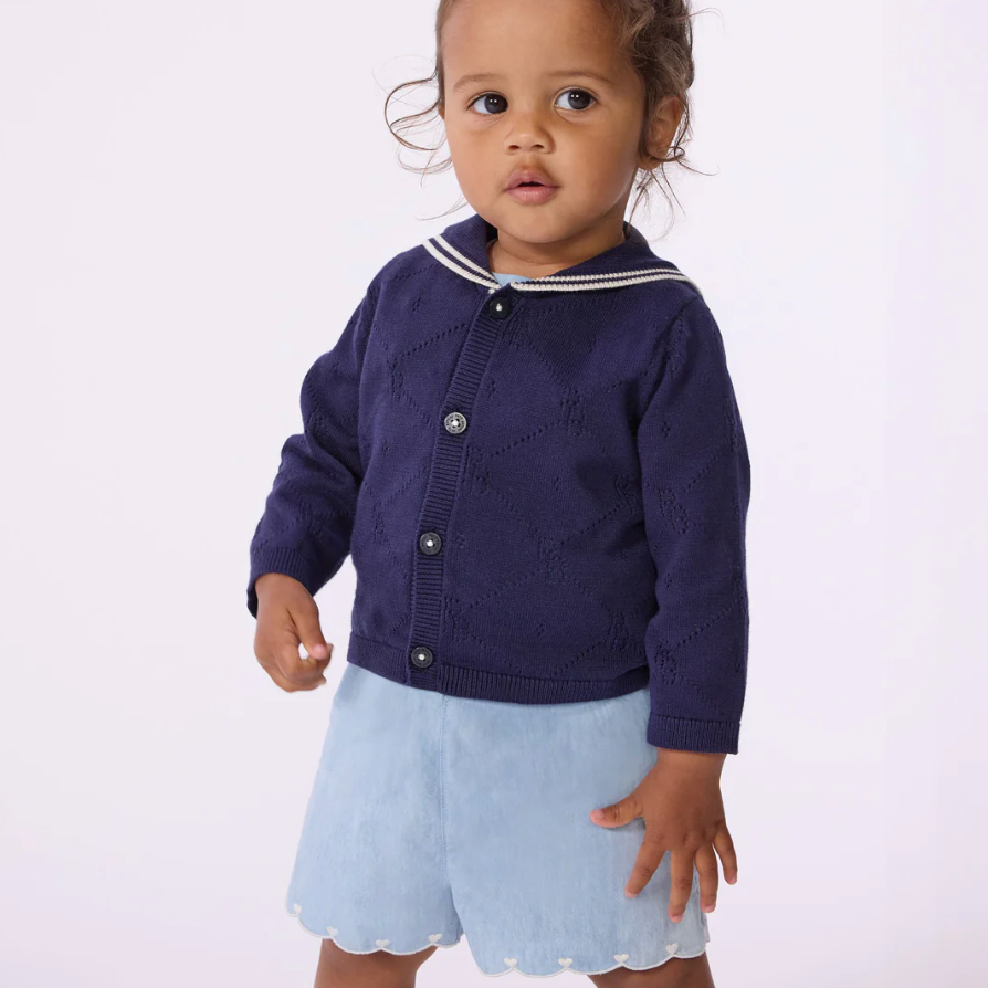 chambray scallop short