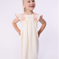 ss smocked flutter dress