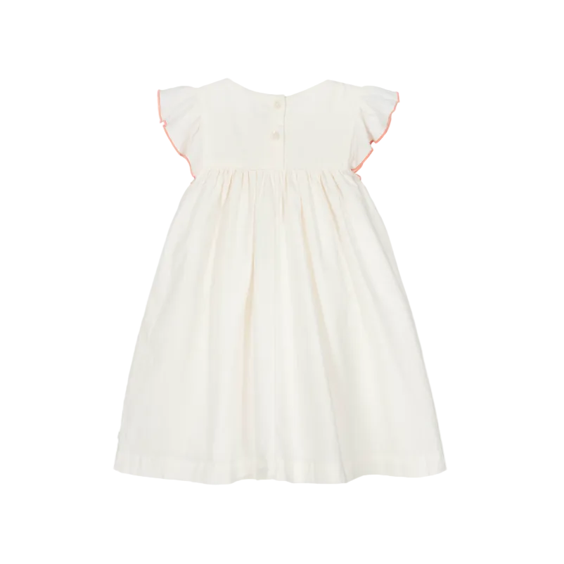 ss smocked flutter dress