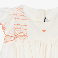 ss smocked flutter dress