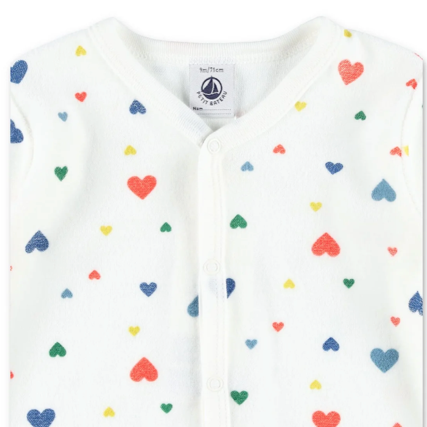 velour multi heart romper