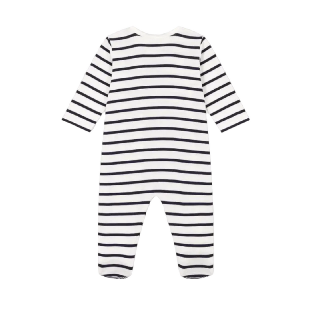 snap stripe footie