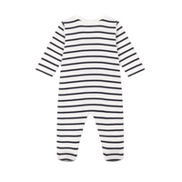 snap stripe footie