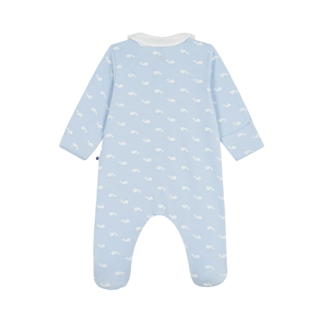 velour whale collar footie
