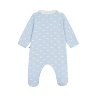 velour whale collar footie
