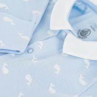 velour whale collar footie