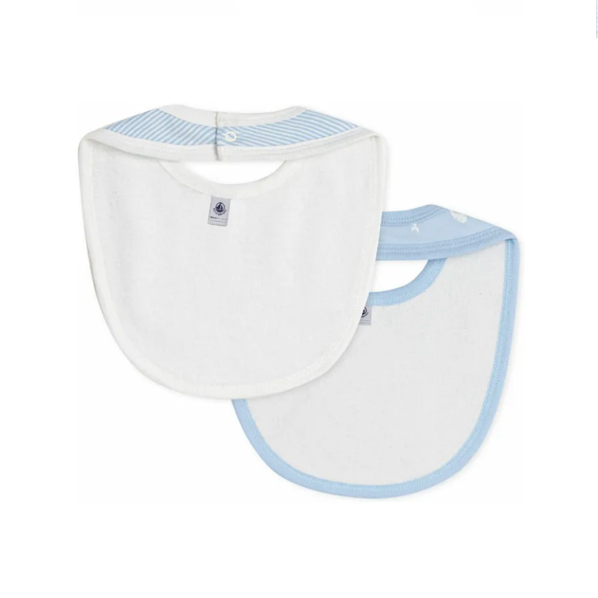 stripe whale bib set