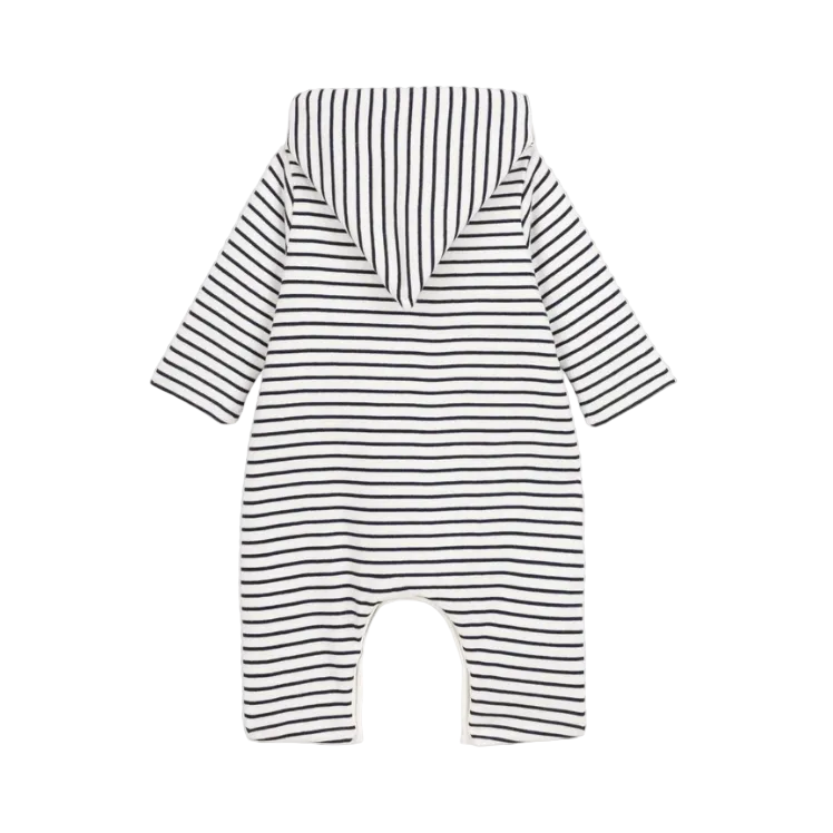 stripe hooded coverall