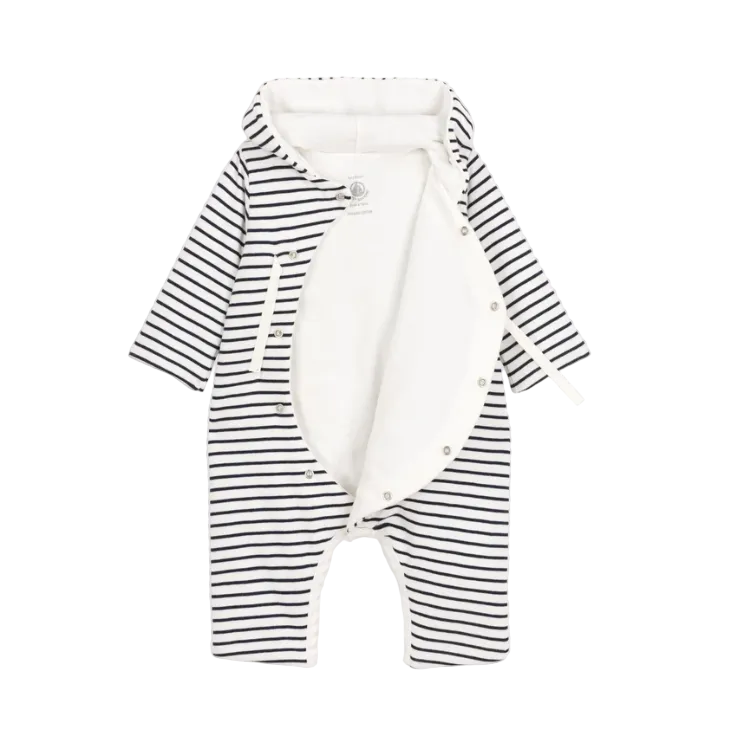 stripe hooded coverall