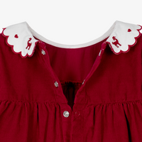 scallop collar cord dress