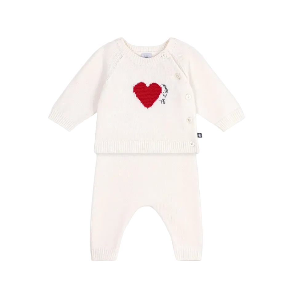 heart cardigan set